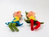 Vintage Christmas Elves Tree Ornaments