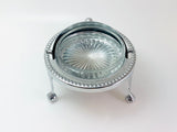 Vintage Silver Butter Dome With Glass Insert