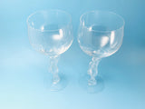 Vintage Bayel France Nude Woman Wine Glasses, Frosted Crystal Stemware