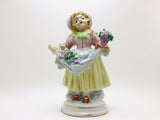 Vintage Girl With Grapes Porcelain Figurine