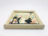 1940’s Floral Hand Painted Silhouette Small Framed Picture