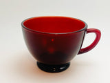 1940’s Anchor Hocking Royal Ruby Glass Tea Cup and Saucer