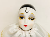 Vintage Porcelain Harlequin Clown Doll