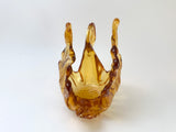 Vintage Amber Glass Swan
