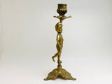 Vintage Brass Cherub Candlestick Holder