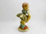 1920’s Italian Chalkware Girl with Apples Figurine