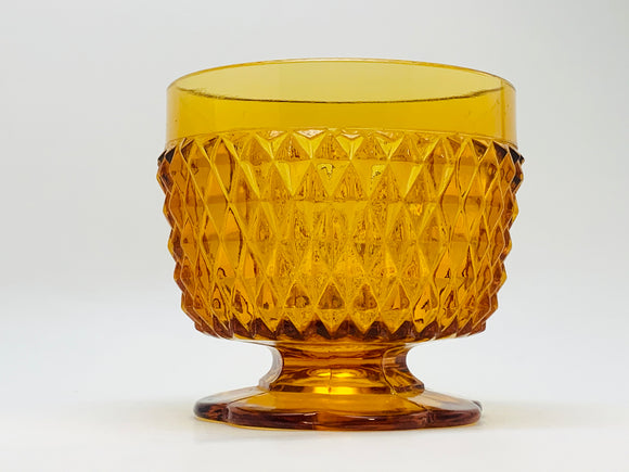 SOLD! 1978 Indiana Amber Glass Diamond Point Sugar Bowl