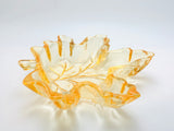 1950’s Glass Maple Leaf Dish With Orange Hue