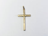 Vintage Etched 1/20-10kt Gold Filled Cross Pendant