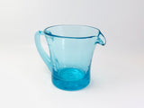 Vintage Blue Turquoise Blown Glass Creamer