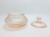 Vintage Pink Glass Powder Jar