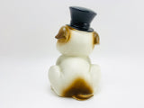 Vintage Porcelain Bulldog with Top Hat and Umbrella