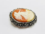 Vintage Artemis, Diana Goddess of the Hunt, Cameo Brooch