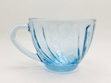 Vintage KIG Indonesia Ice Blue Glass Tea Cup and Saucer