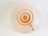 Antique Zabkowice Pink Glass Candle Stick Holder with Handle