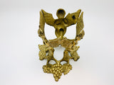 SOLD! Vintage Brass Angel and Grape Stand