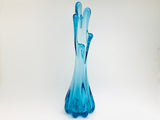 Vintage Blue Swung Glass Vase