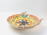Vintage Italian Pottery Decorative Cat Bowl