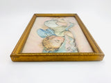 Vintage Small Framed Lithograph, Fast Asleep by Maud Tousey Fangel