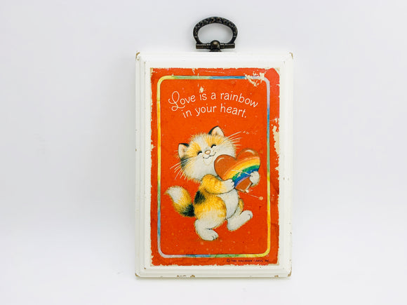 SOLD! 1981 Hallmark Wall Plaque - Love is a Rainbow in your Heart
