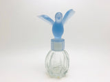 Vintage Delagar Royal Dove Glass Perfume Bottle with Blue Bird Lid