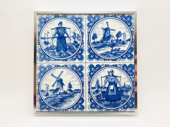 Vintage Delft Blue Custom Framed Tile