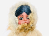 Vintage Sleepy Eye Eskimo Doll with Papoose and Real Fur Coat
