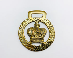 Vintage Horse Brass, Crown Within a Laurel Wreath
