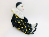Vintage Porcelain Harlequin Clown Doll