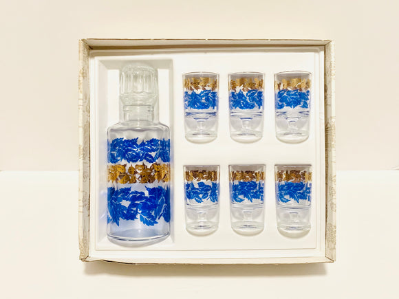 1970’s Luminarc France Decanter and Cordial Glass Set IOB