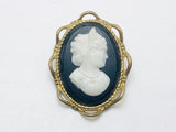 1960’s Black and White Cameo Brooch