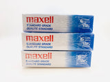3 Maxell T-120 6 Hour EP Blank VHS New Sealed