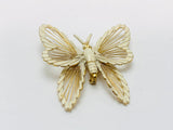 Vintage Butterfly Jewelry, 2 Brooches and Elastic Rhinestone Ring