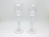 Vintage Bayel France Nude Woman Cordial Glass, Frosted Crystal Stemware