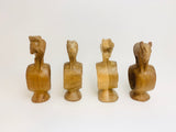 Vintage Hand Carved Wood Animal Napkin Rings
