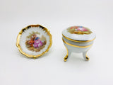 SOLD! Vintage Limoges Meissner Fragonard Ring Dish and Miniature Plate