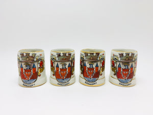 Vintage Set of 4 Miniature Kronach Bavaric Porcelain Beer Steins