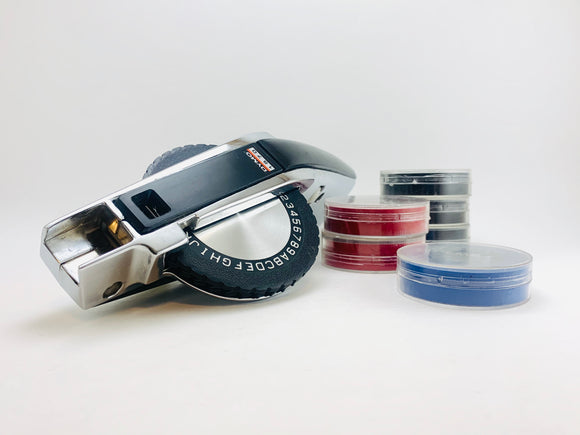 1970’s Dymo 1570 Chrome Label Maker with 6 Refills
