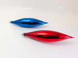 Vintage Santaland Glass Teardrop Ornaments