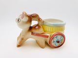 1950’s Deer Pulling Cart Porcelain Toothpick Holder Foreign Japan