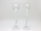 Vintage Bayel France Nude Woman Cordial Glass, Frosted Crystal Stemware