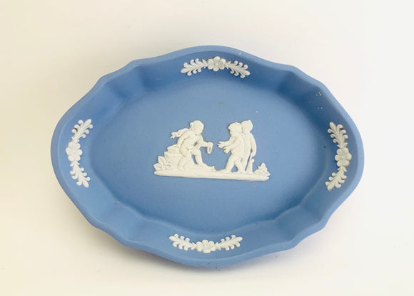 1970’s Wedgwood Blue Jasperware Cherub Dish