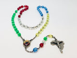 Vintage Acrylic Multicolour Bead African Rosary