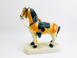 1950’s Porcelain Horse with Rains and Saddle