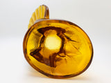 Vintage Amber Glass Turkey Lidded Candy Dish