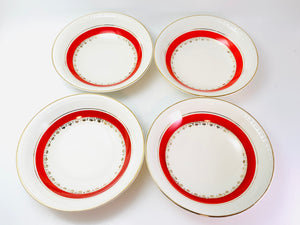 Vintage Homer Laughlin Eggshell Red Stripe 18k Small Bowl Set