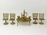 Vintage 10 Pc Brass Dollhouse Table Set
