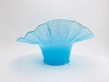 1960’s Fenton Blue Satin Milk Glass Ribbon Candy Dish