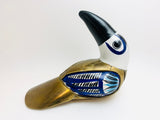 1970’s Sergio Bustamante Inspired Pottery and Bronze Bird Sculpture