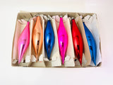 Vintage Santaland Glass Teardrop Ornaments